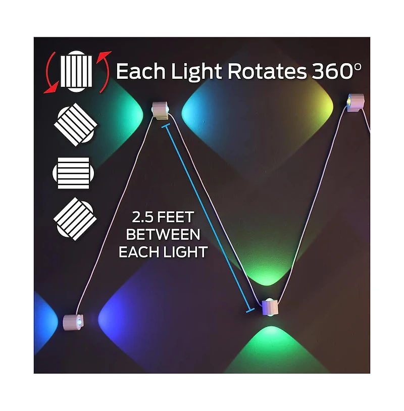 Monster Cable 12 Ft Two-Sided Multi-Position Indoor Sconce Smart Lights
