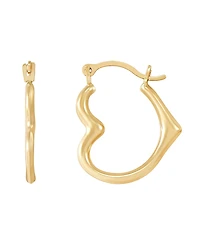 Macy's Heart Hoop Earrings in 14k Yellow Gold