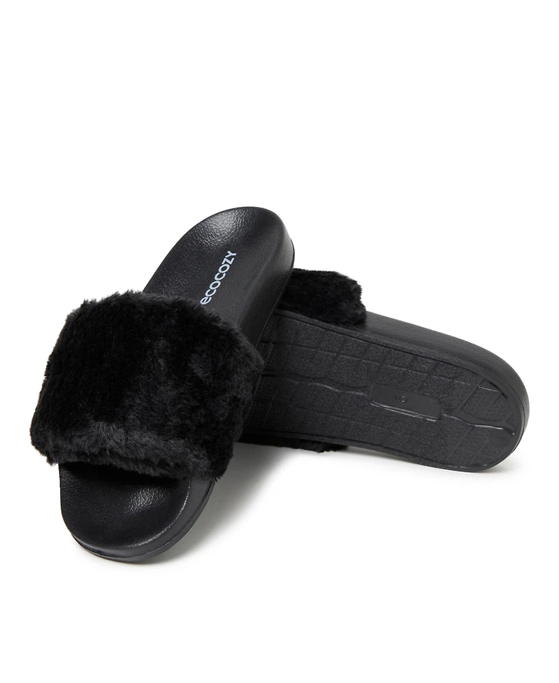 Dearfoams EcoCozy Women's Faux Shearling Slide Sandal
