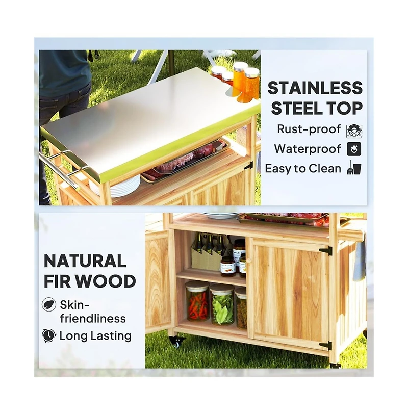 Slickblue Outdoor Utility Cart for Camping Gear and Cooking Setup