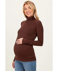 Pinkblush Maternity Black Brushed Knit Basic Turtleneck Top