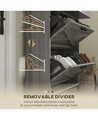 Slickblue Entryway Shoe Storage Cabinet with Flip Drawers and Top Shelf