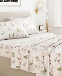 Linery & Co Ultra-Soft Turkish Cotton Flannel Holiday Print Sheet Set