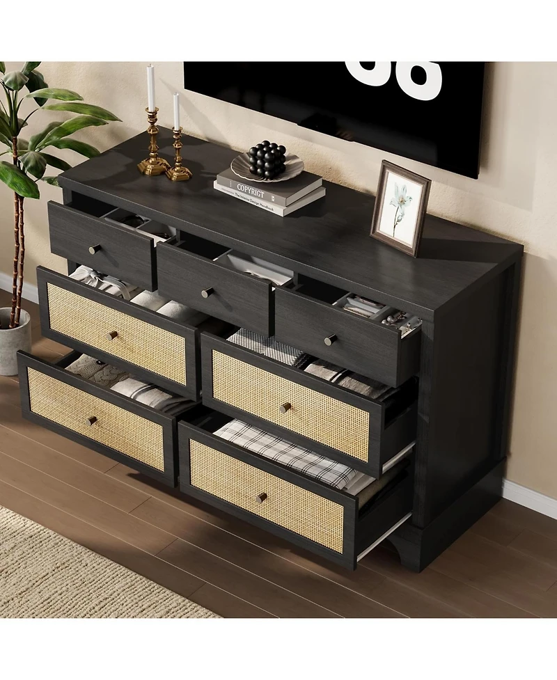 gaomon Dresser for Bedroom with 7 Drawers, 47.3'' Wide Wood Chest of Drawers