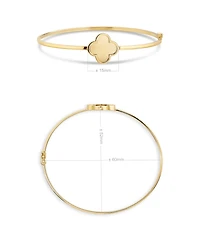 Devata Clover Bangle Bracelet in 14K Gold, Fits Small to Medium Wrist, Approx. 3.4 grams.
