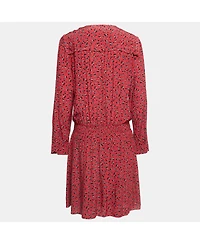 Pre-Owned Zadig & Voltaire Women's Floral Print Crepe Tie-Up Neck Mini Dress