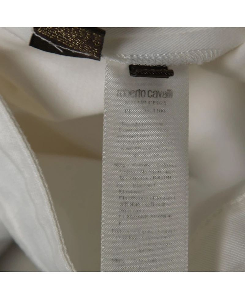 Pre-Owned Roberto Cavalli Women's White Cotton Lace-Up Playsuit