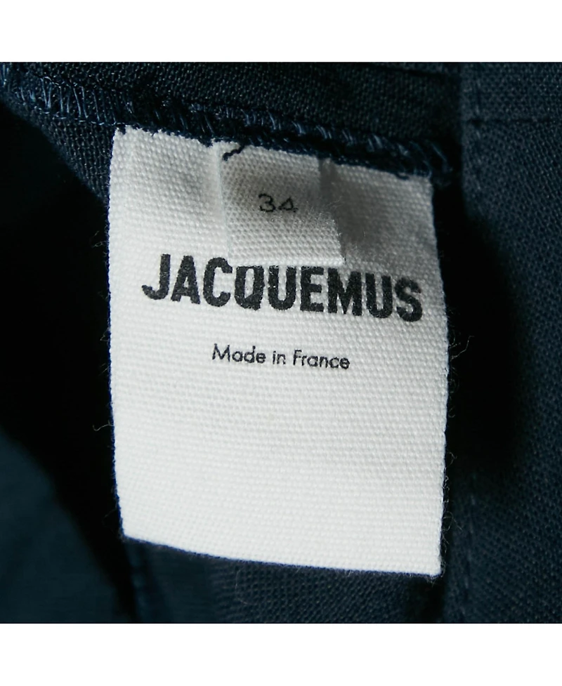 Pre-Owned Jacquemus Women's Navy Blue Hemp Blend Le Haut Bebi Crop Top