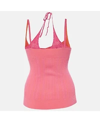 Pre-Owned Jacquemus Women's Pink/orange Rib Knit La Maille Valensole Tank Top