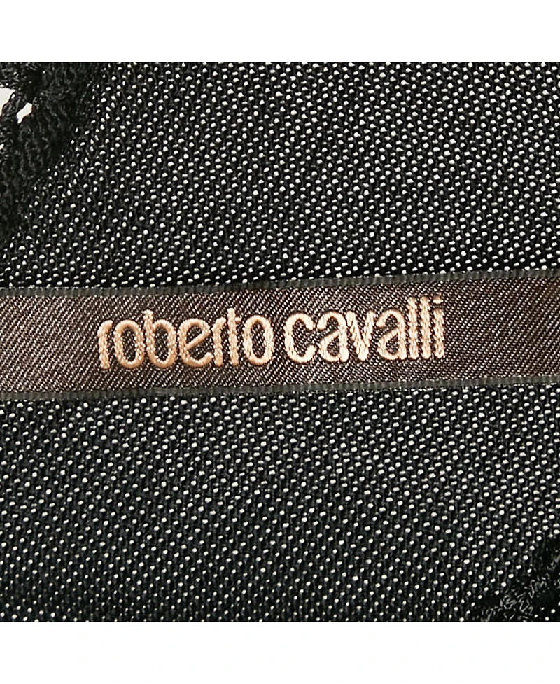 Pre-Owned Roberto Cavalli Women's Beige Cotton And Modal Faux Feather Detail T-Shirt