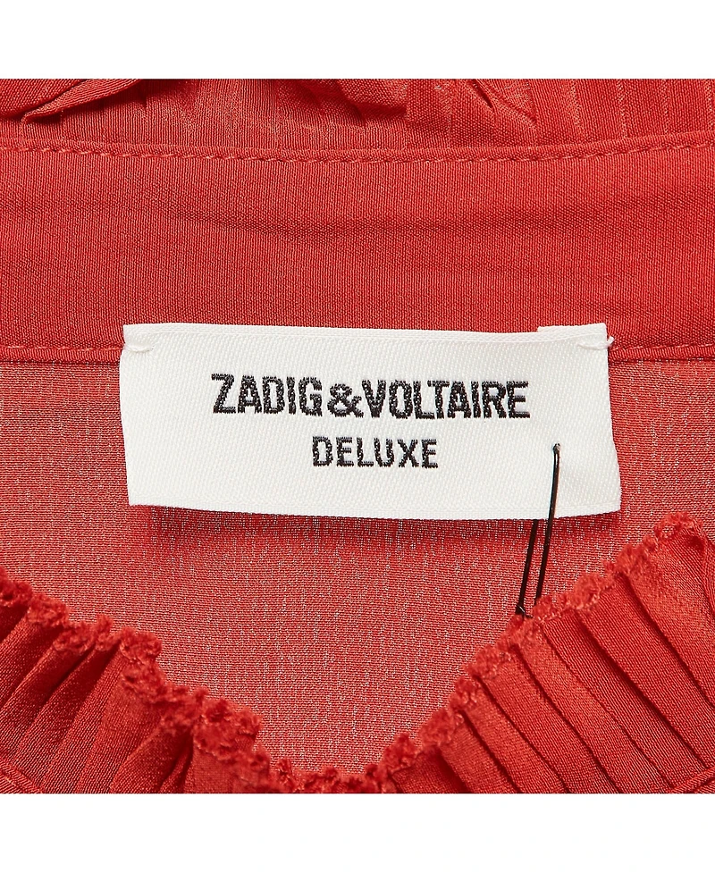 Pre-Owned Zadig & Voltaire Women's Silk Pleated Shirt Blouse