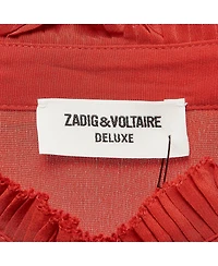 Pre-Owned Zadig & Voltaire Women's Silk Pleated Shirt Blouse