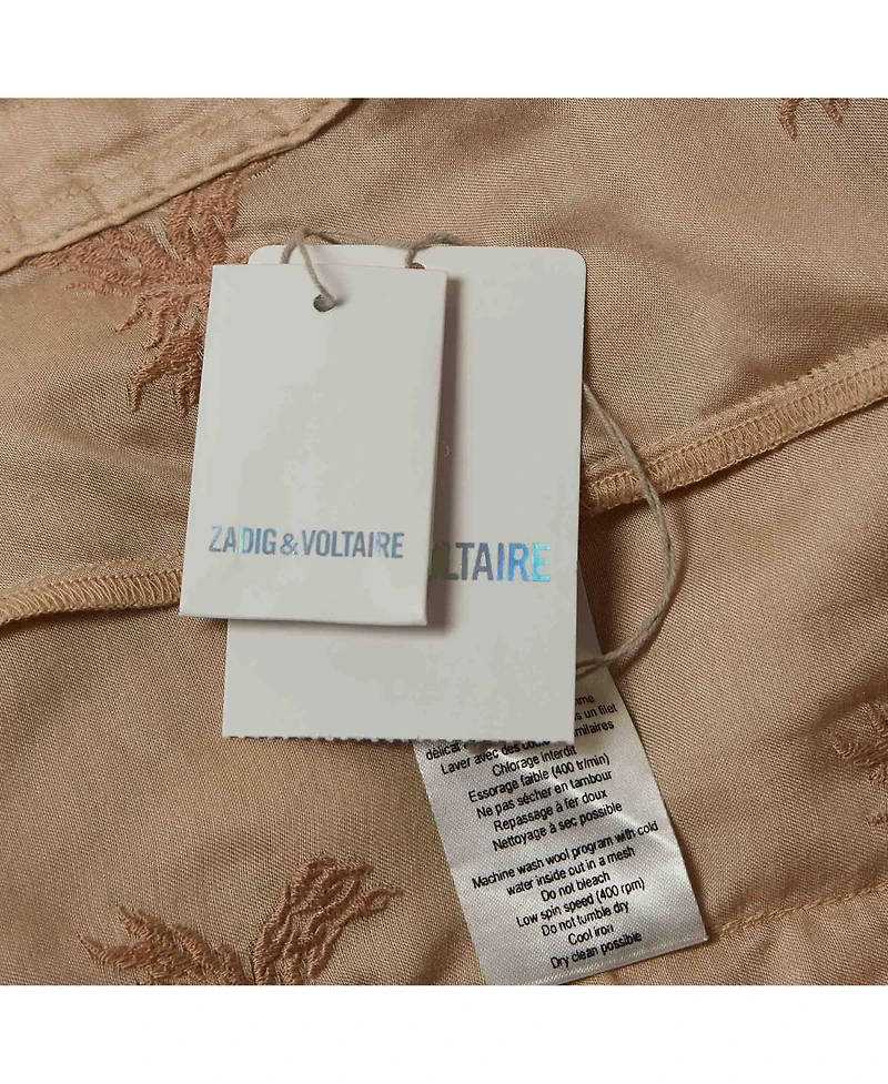Pre-Owned Zadig & Voltaire Women's Beige Embroidered Crepe Tunic