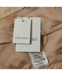 Pre-Owned Zadig & Voltaire Women's Beige Embroidered Crepe Tunic