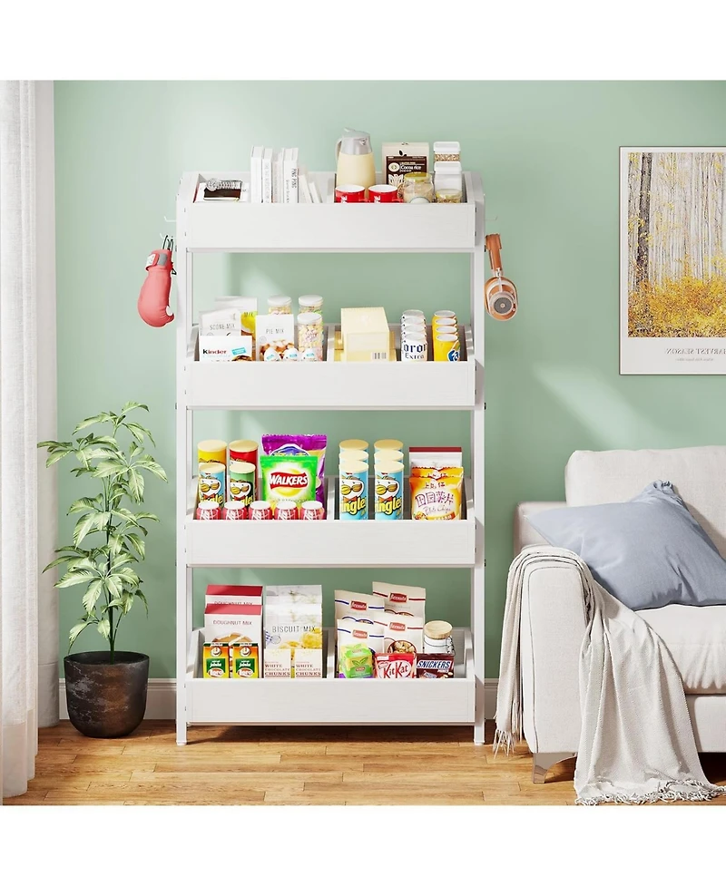 Tribesigns Wood Fruit and Vegetable Basket Stand Rack for Kitchen