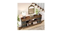 Tribesigns 63" Farmhouse Console Table, 3-Tier Entryway Table with Storage, Long Wooden Behind Couch Stand