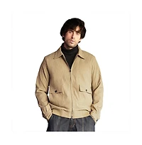 Campus Sutra Men's Mousse Brown Zip-Front Crease-Tactile Jacket