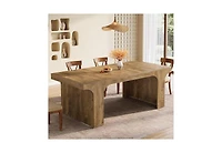 Tribesigns 71-Inch Large Dining Table for 6-8, Farmhouse Wooden Kitchen Table with Arched Design