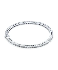 Bling Jewelry Set of 2 Cz Cubic Zirconia Princess Cut Stackable Eternity Tennis Bangle Bracelet