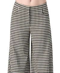 Ivonne Women's Wide-Leg Houndstooth Pants