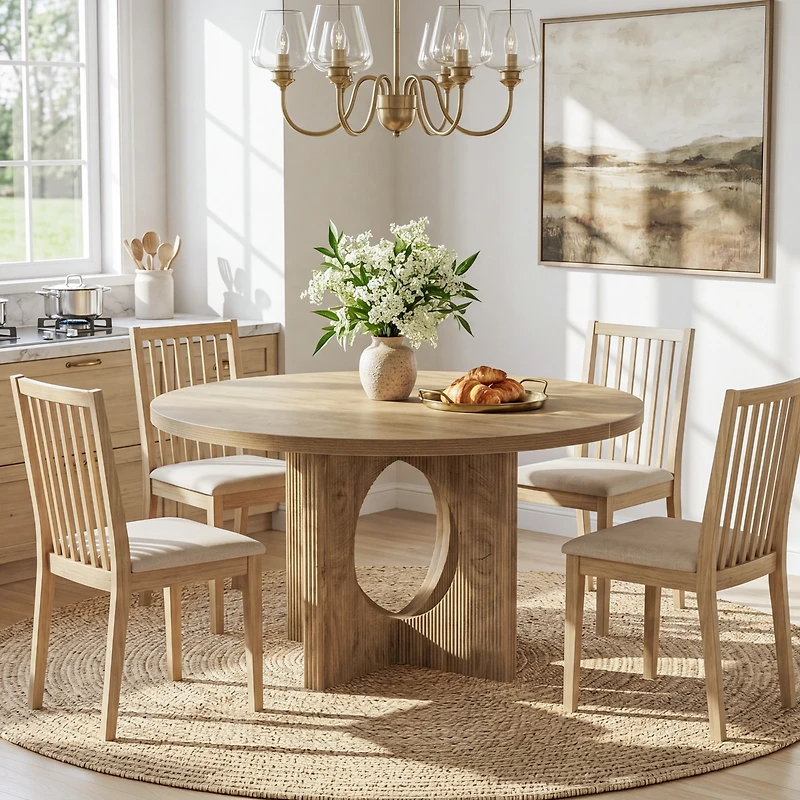 Tribesigns 63-78.8-Inch Extendable Wood Dining Table for 6-8 with Metal Frame, Rustic Brown & Black Modern Kitchen Table