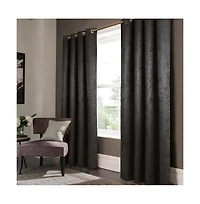 Olivia Gray Lina Matte Embossed Blackout Grommet Single Panel - 52x90