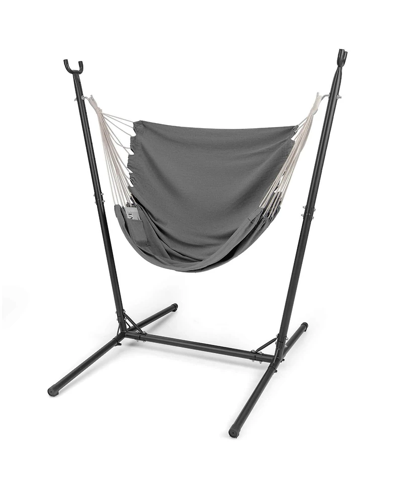 Adjustable Hammock Chair with Stand 6 Adjustable Positions Storage Pocket Sturdy