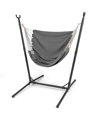 Adjustable Hammock Chair with Stand 6 Adjustable Positions Storage Pocket Sturdy
