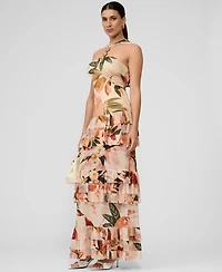 Rachel Roy Women's Solana Printed Tiered Ruffle Dress