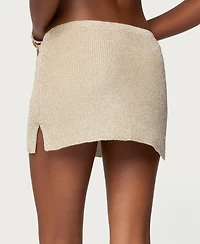 Edikted Women's Goldy Metallic Knit Mini Skort
