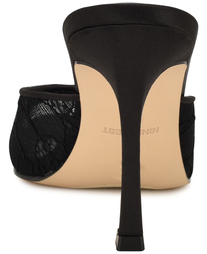 Nine West Women's Kiscop Lace Slip-On Stiletto Sandals