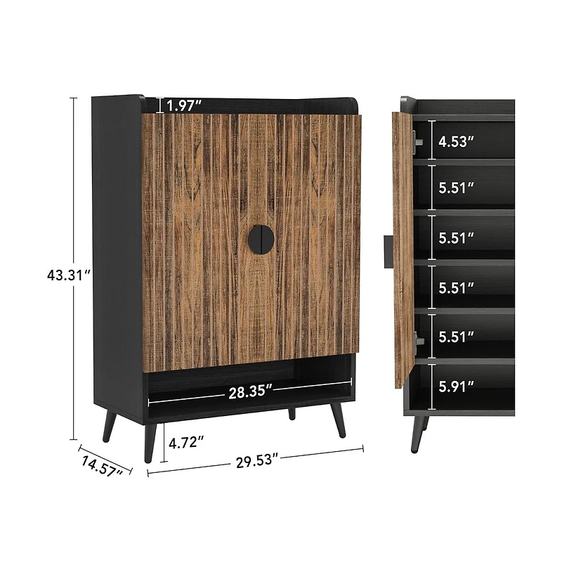 Shoe Storage Cabinet with Two Doors and Shelf