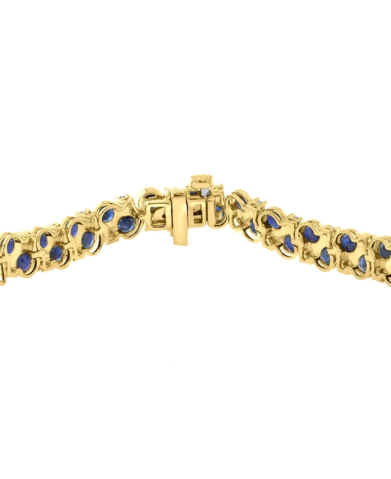 Effy Collection Sapphire (6-1/4 ct. t.w.) & Diamond (1/5 ct. t.w.) Bracelet in Gold Over Silver