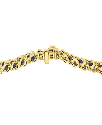 Effy Collection Sapphire (6-1/4 ct. t.w.) & Diamond (1/5 ct. t.w.) Bracelet in Gold Over Silver
