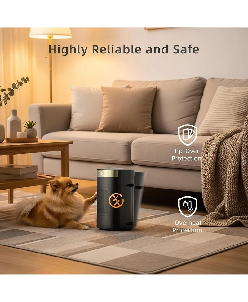 Cowsar 1500W Space Heater, Fast Heating & Energy Saving Portable Electric Heater with Remote, 5 Modes Adjustable Thermostat 24H Timer, Safe Quiet