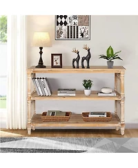 Console Table with Arched Cut-Outs, 47.24" Mdf and Fir Entryway Table for Living Spaces