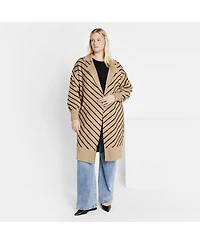 City Chic Women's Plus Stripe Ivy Cardigan