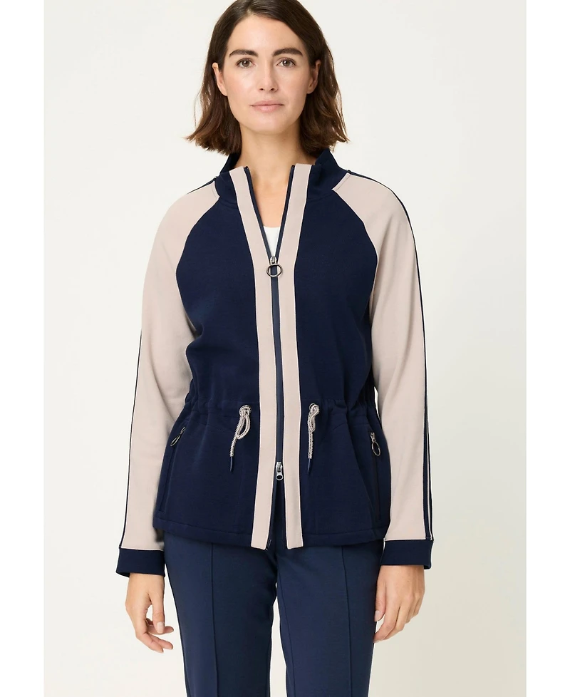 Olsen Women's Jersey Knit Zip Front Jacket