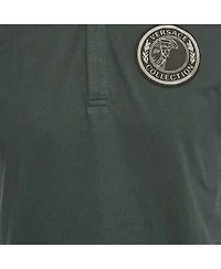 Pre-Owned Versace Men's Collection Green Logo Applique Detail Cotton Polo T-Shirt