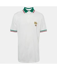 Pre-Owned Dolce & Gabbana Men's Logo Embroidered Pique Polo T-Shirt