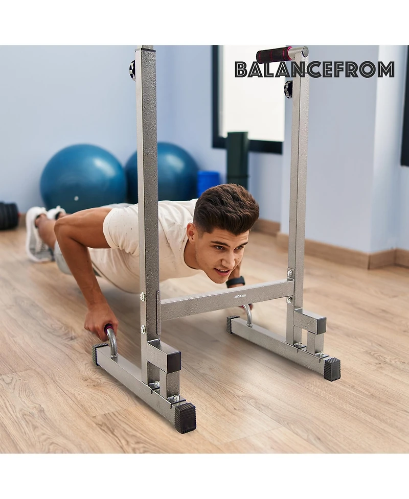 BalanceFrom Multi-Function Home Gym Exercise Dip Stand, 500lb Capacity