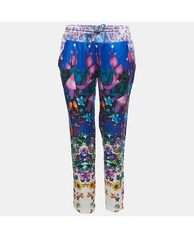 Pre-Owned Roberto Cavalli Women's Floral Print Stain Trousers