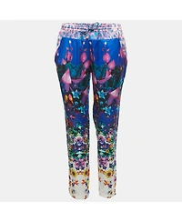 Pre-Owned Roberto Cavalli Women's Floral Print Stain Trousers