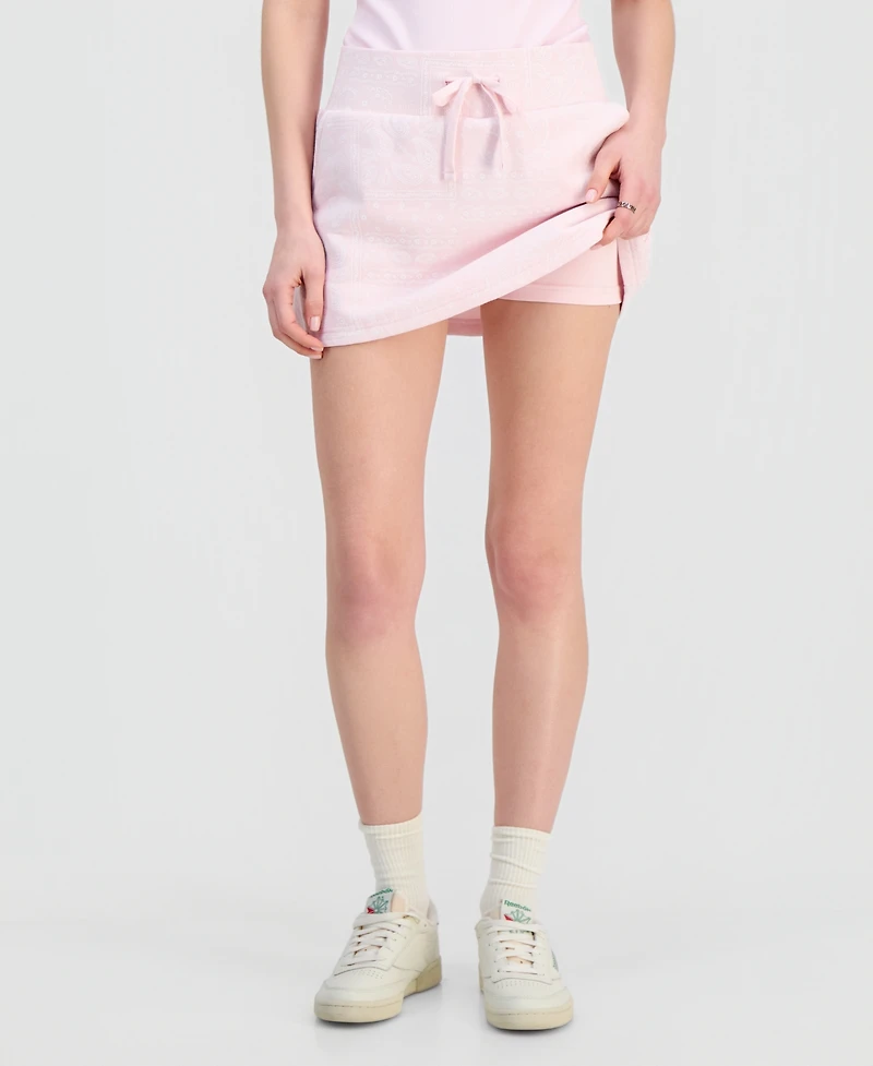 Rebel Veil Juniors' Paisley-Print Drawstring Skort