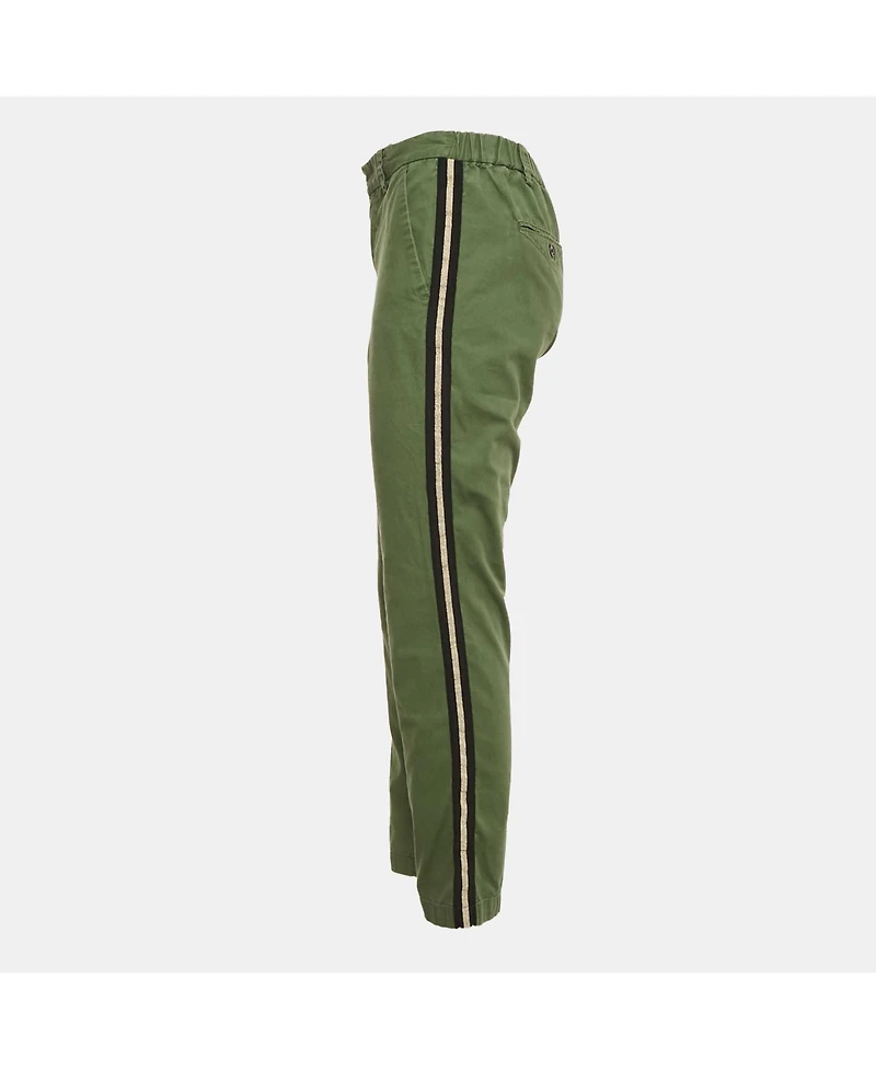 Pre-Owned Zadig & Voltaire Women's Olive Green Cotton Side Band Trousers