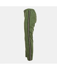 Pre-Owned Zadig & Voltaire Women's Olive Green Cotton Side Band Trousers
