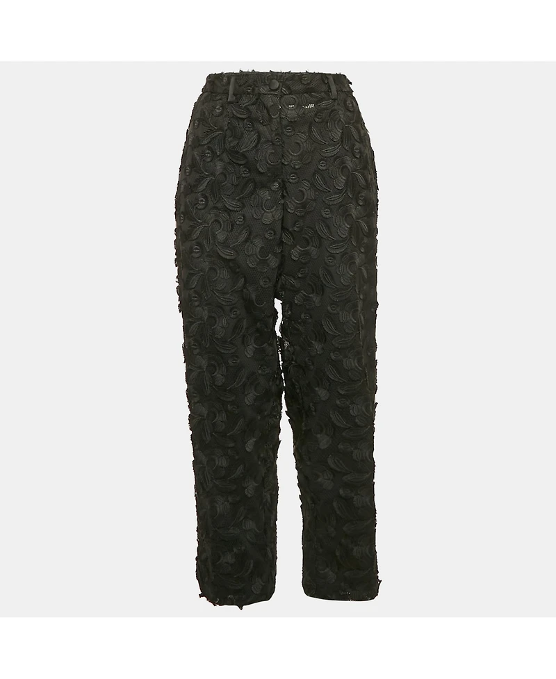 Pre-Owned Dolce & Gabbana Women's Applique Detail Mesh And Tulle Trousers