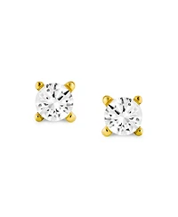 Bling Jewelry Classic Set of 2 Tiny .25CT Cz Cubic Zirconia Stud Earrings Gold Plated Sterling Silver Screwback Posts