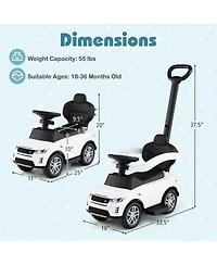 Hongge 3 In 1 Land Rover Ride On Push Car For Kids With Handle Storage And Canopy