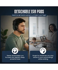Philips Mono/Stereo Bluetooth Headset with Noise-Cancelling Microphone Crystal-Clear Hands-Free Calls